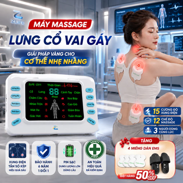 Máy Massage Xung Điện Trị Liệu Vật Lí, Máy Mát Xa Châm Cứu Tiếng Việt Z311 Giảm Nhức Mỏi Toàn Thân