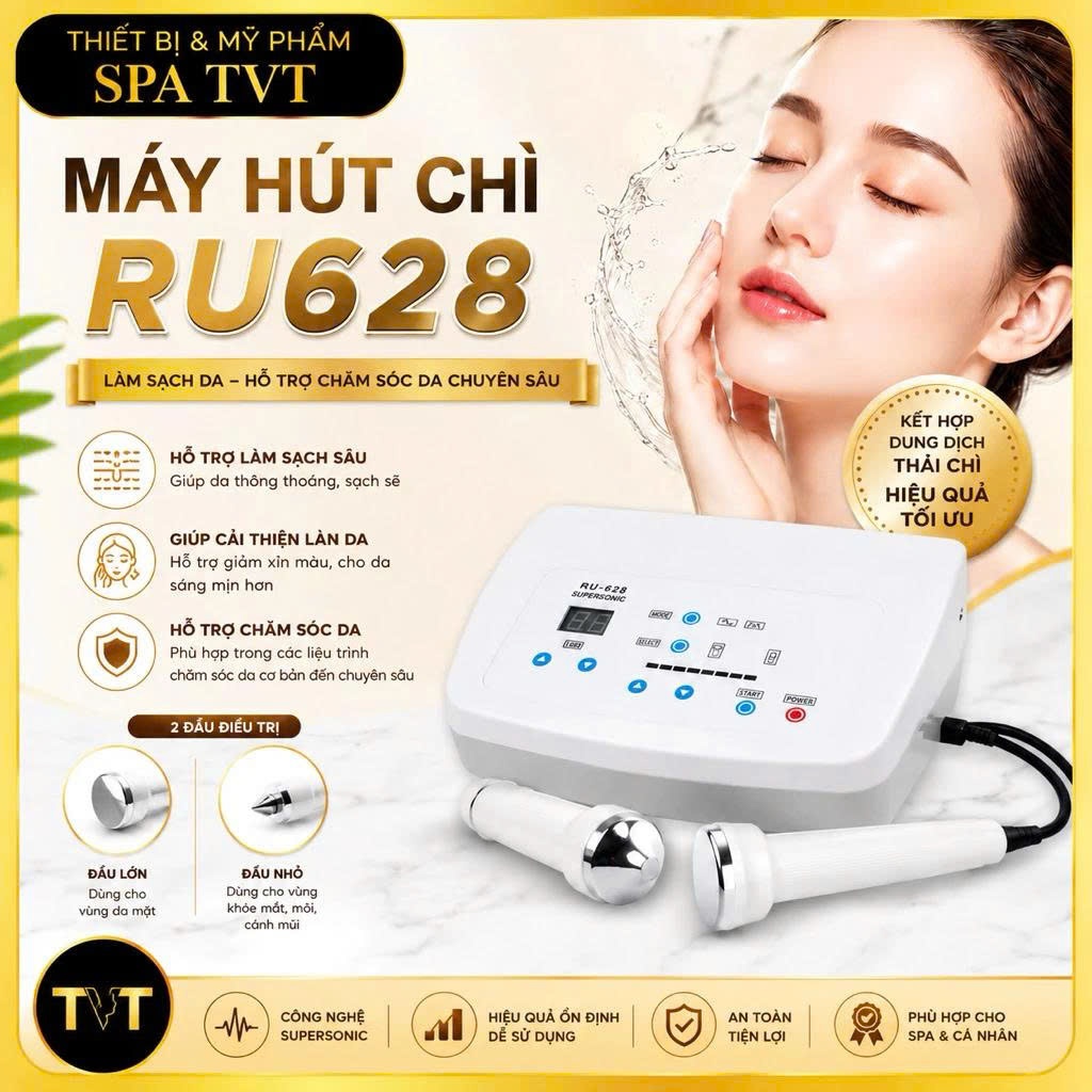Máy Thải Chì RADIUM  RU628, Máy Hút Chì, Đào Thải Độc Tố Cho Da Cao Cấp Dùng CHO CÁ NHÂN, SPA