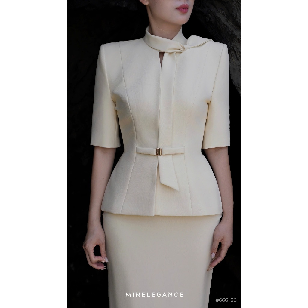 MINELEGÁNCE | SET VEST & CHÂN VÁY BÚT CHÌ THANH LỊCH, SANG TRỌNG - MIN666