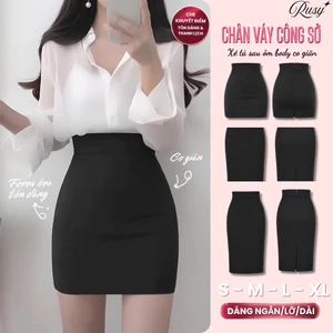 Chân váy công sở chữ A co giản xẻ tà chất mango siêu thanh lịch nhẹ nhàng cho nữ nhiều mẫu CV01 Rusy