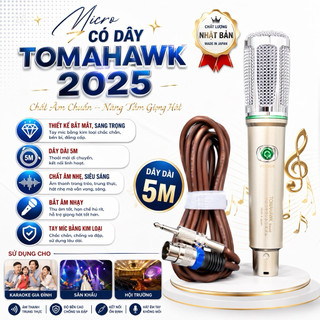 Micro Có Dây Tomahawk 2025 Trắng - Thiết Kế Bắt Mắt, Sang Trọng - Dây Dài 5M, Chất Âm Nhẹ, Siêu Sáng - Bắt Âm Nhạy