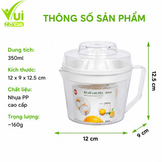 Bộ Vắt Cam Việt Nhật 6905 Dung Tích 350ml GD115 - Ca Vắt Cam Cầm Tay Lọc Hạt Hiệu Quả Dễ Sử Dụng