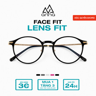 Gọng kính thời trang nam nữ unisex dáng tròn chất liệu nhựa mix kim loại ANNA cao cấp TC-054