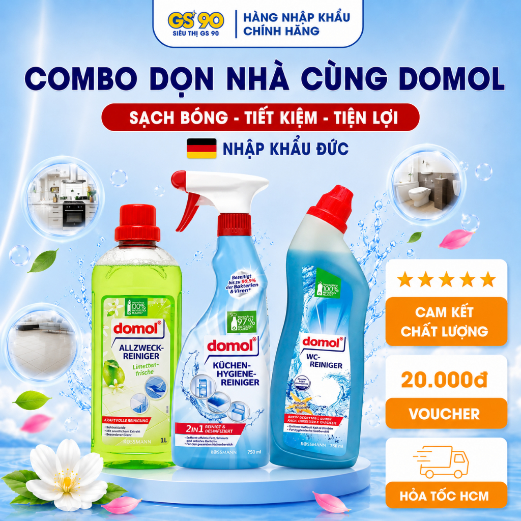 Chai xịt tẩy nấm mốc vết bẩn Domol 500ml diệt 99% vi khuẩn cho nhà bếp phòng khách nhập khẩu Đức