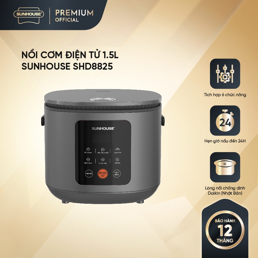 Nồi cơm điện tử 1.5L SUNHOUSE SHD8825