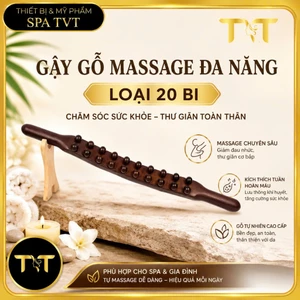 Gậy Gỗ 20 Bi Massage Toàn Thân, Gậy Gỗ Đàn Hương Chải Thông Kinh Lạc, Tinh Dầu Massage Body