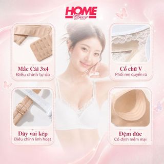 [SẢN PHẨM MỚI] Áo ngực bra nữ phối ren nâng ngực không gọng có mút đệm gom quả HOMEBRA A2606