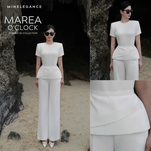 MINELEGÁNCE | SET ÁO LY CHÉO & QUẦN ỐNG ĐỨNG CÔNG SỞ, SANG TRỌNG - MIN117