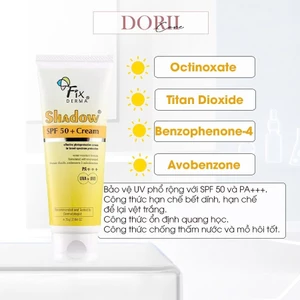 Kem Chống Nắng Fixderma Bảo Vệ Da Da Mặt Nâng Tone Shadow SPF 50+ Cream 75g