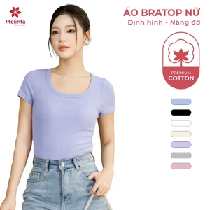 Áo thun ngắn tay nữ MELINFA có đệm mút 3D thoáng khí định hình nâng đỡ, Áo Bratop nữ mã VAA0624