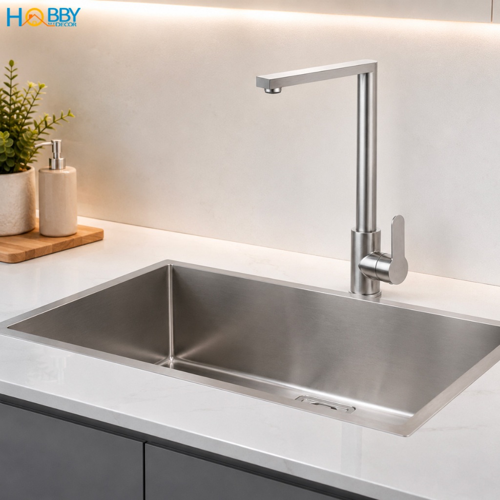 Vòi rửa chén bát nóng lạnh inox 304 cao cấp Hobby home decor RCDV