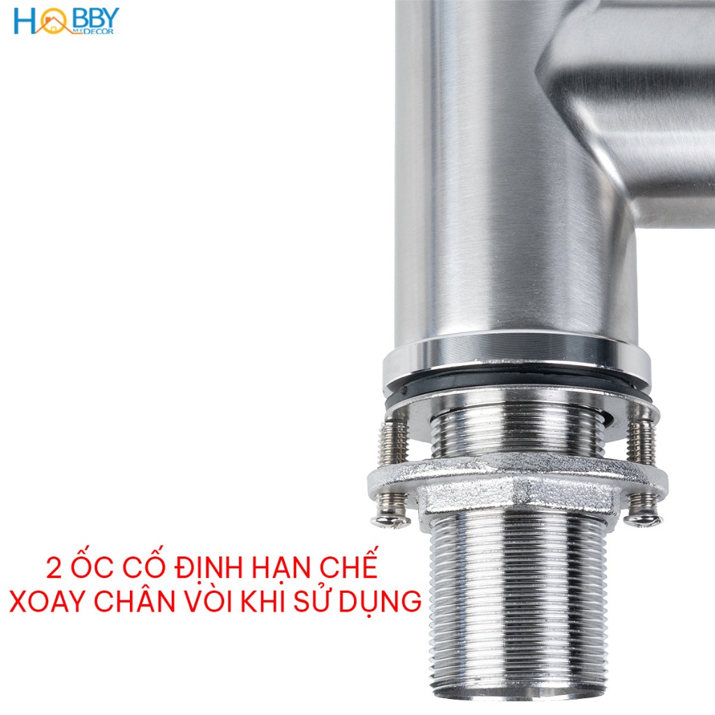 Vòi rửa chén bát nóng lạnh inox 304 cao cấp Hobby home decor RCDV
