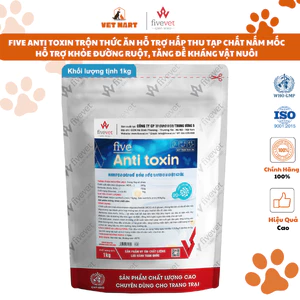 Five-Anti toxin Hỗ trợ hấp thu nấm mốc, bảo vệ đường ruột, tăng sức đề kháng vật nuôi 1Kg