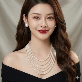 [ DAISYN ] N606 choker dây chuyền áo dài , dây chuyền áo tấc, dây chuyền váy cưới 5 sợi ngọc trai nhân tạo sang trọng