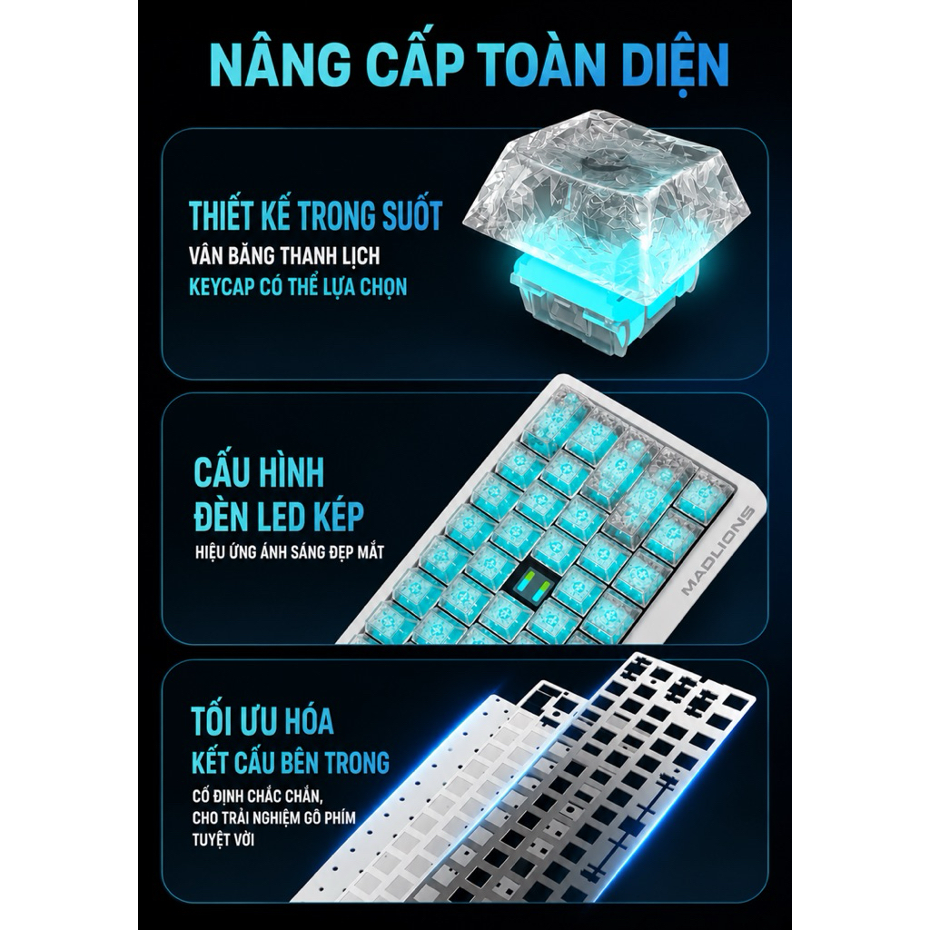 🔥 BÀN PHÍM CƠ TỪ TÍNH MADLIONS MAD60 MAD68 V2 – 8KHz | RT 0.001mm | HALL EFFECT MAGNETIC KEYBOARD | BigBuy360 - bigbuy360.vn