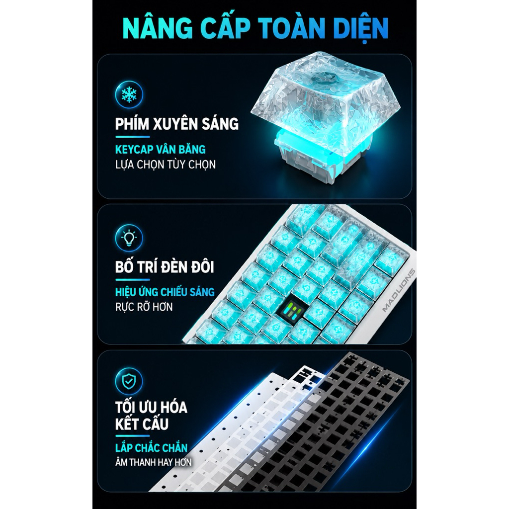 🔥 BÀN PHÍM CƠ TỪ TÍNH MADLIONS MAD60 MAD68 V2 – 8KHz | RT 0.001mm | HALL EFFECT MAGNETIC KEYBOARD | BigBuy360 - bigbuy360.vn