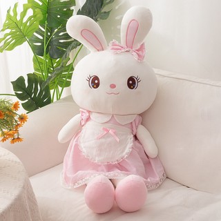 ( TẶNG QUÀ ĐÈN NGỦ CẮM )Gấu bông thỏ đầm nơ 50cm - Quà tặng cực đáng yêu