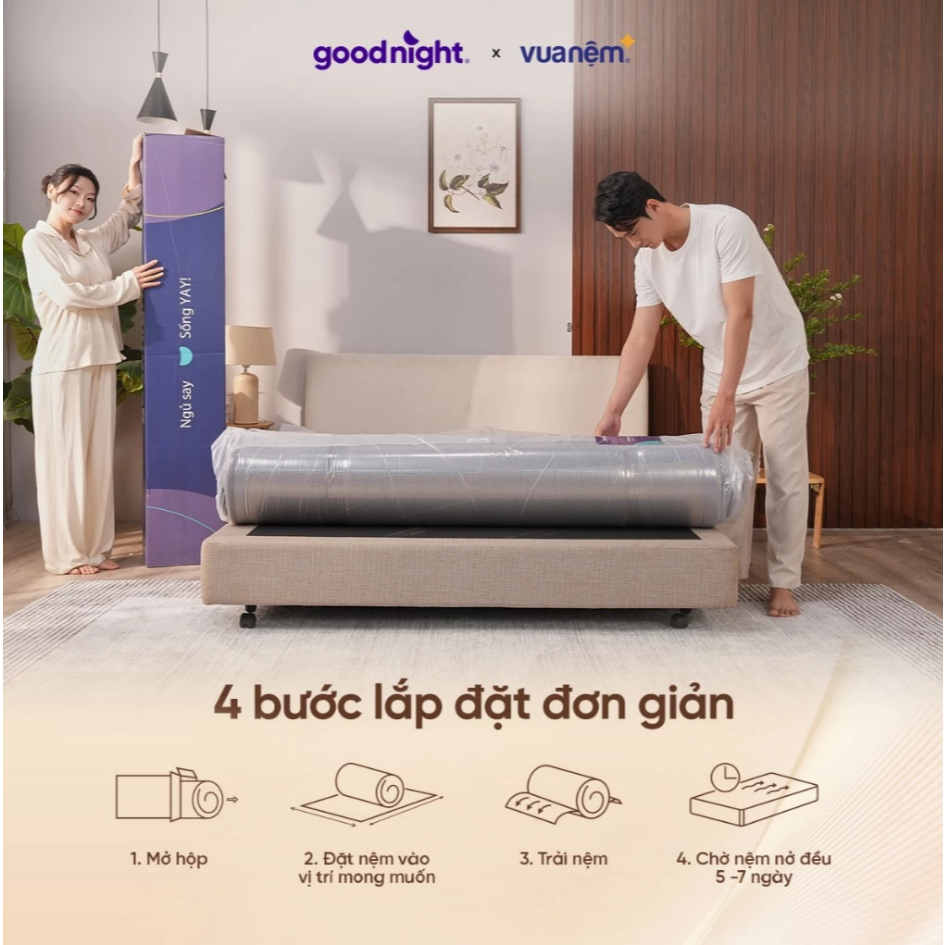 Nệm Lò Xo Vua Nệm Goodnight Sleep Wave Hybrid 20cm - Nệm Khách Sạn