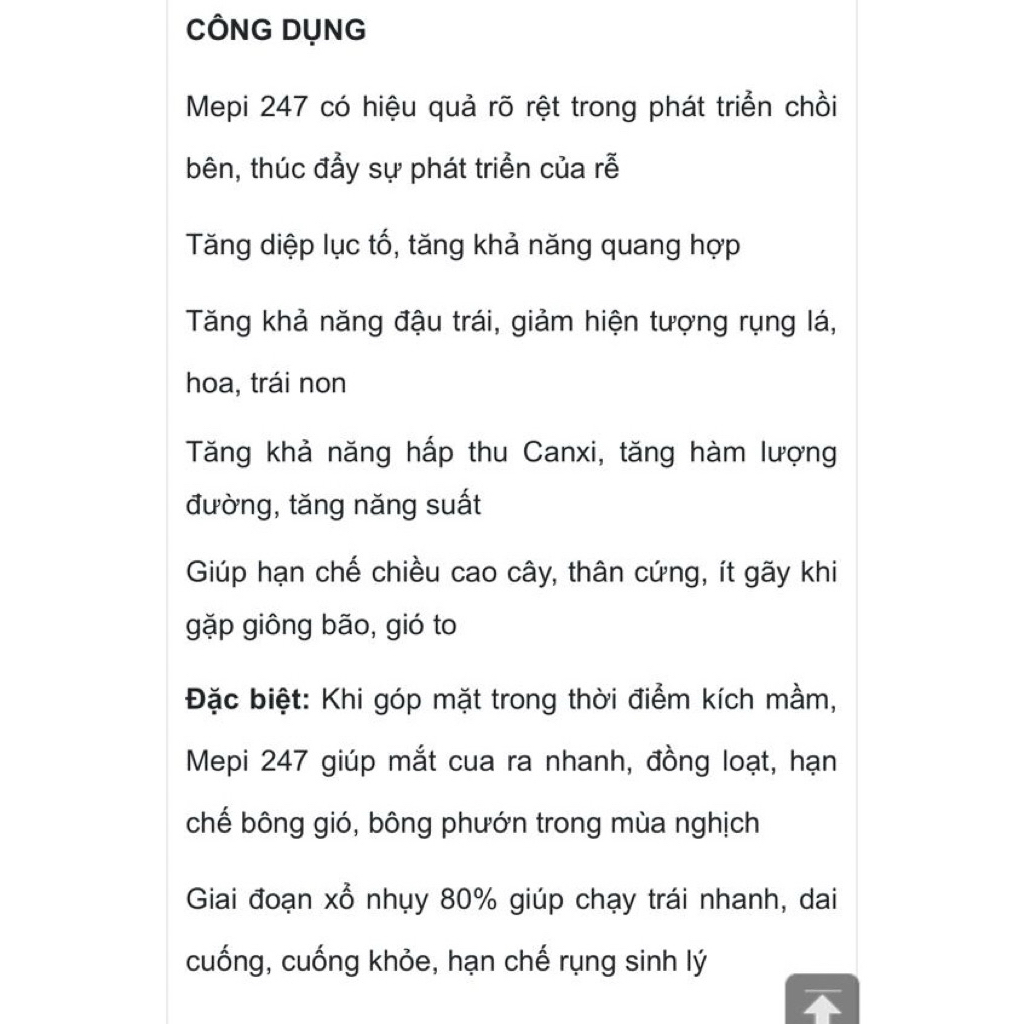 Mepi 247 An Phát Nông - mapix 40SL- Chống rụng tức thì, chống rụng trái ,bông, chặt tầng rời, sửa trái, chạy trái nhanh