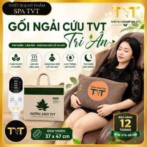 Gối Ngải Cứu TVT Có Nhiệt Màu Nâu, Gối Chườm Nóng Cổ Vai Gáy 10 Mức Nhiệt 4 Mức Hẹn Giờ