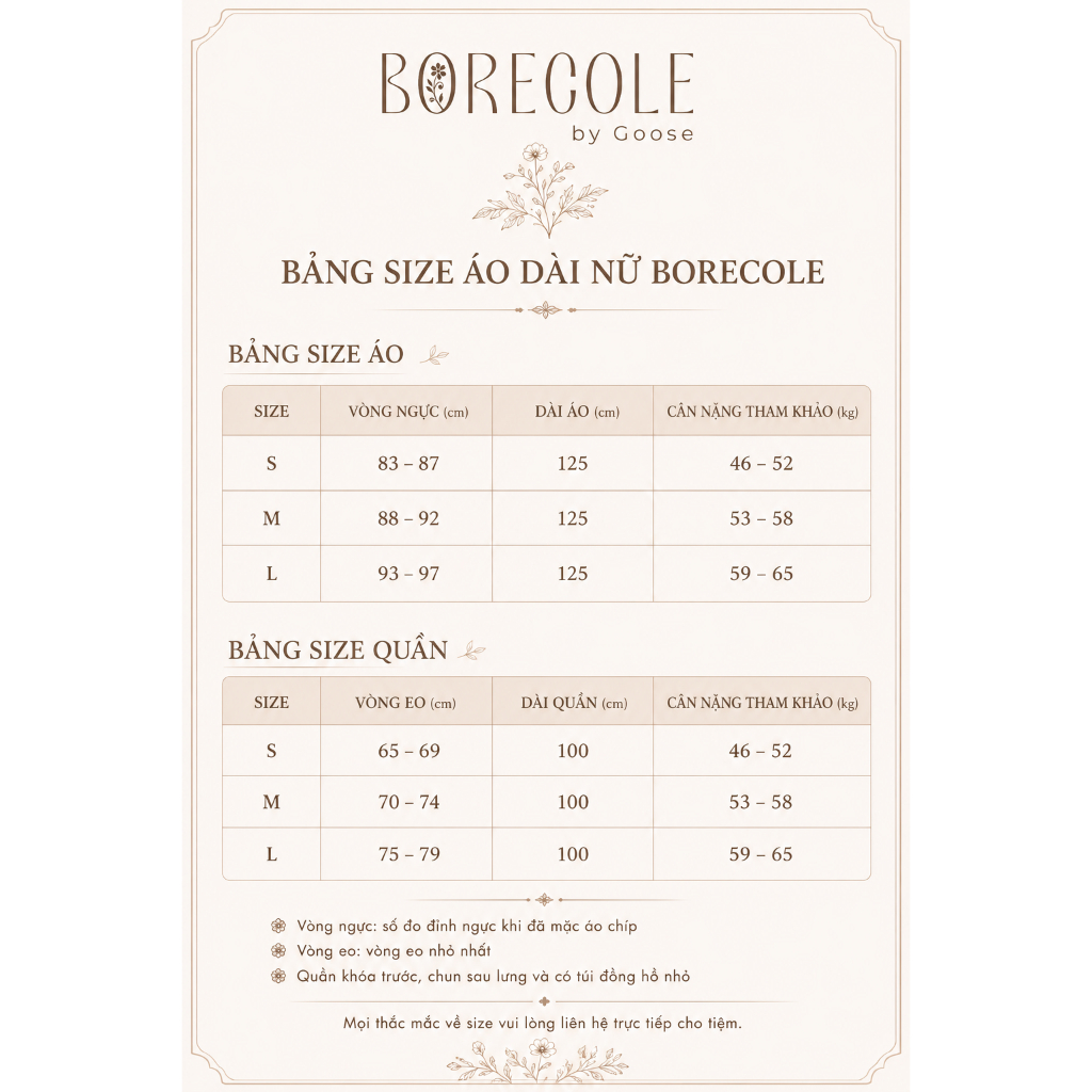 ✿Tặng trâm - BORECOLE✿ áo dài Hoa Nhiên / 4 tà thêu họa tiết hoa / cúc & dây nơ / tơ sương thêu & lụa Châu Sa cao cấp