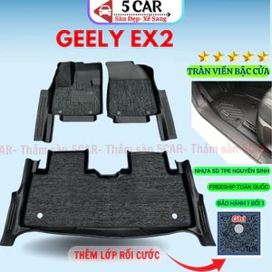 Thảm Lót Sàn Xe Geely Ex2 TRÀN VIỀN BẬC CỬA-Chuẩn khít form xe- Nhựa nguyên sinh không mùi, chống thấm nước