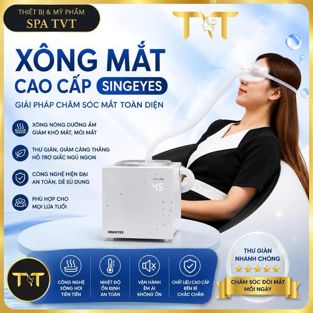Máy Xông Mắt Singeyes Nóng Lạnh, Thư Giãn Mắt, Hỗ Trợ Giảm Mỏi Mắt, Khô Mắt, Chăm Sóc Vùng Mắt