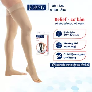 Vớ Y Khoa Đùi Silicone JOBST Relief - Hở Ngón, Màu Da, Chuẩn Áp Lực 20-30mmHg