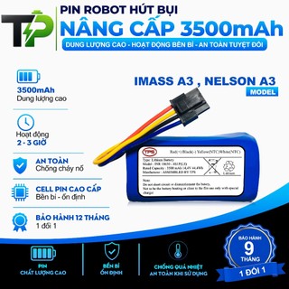( DUNG LƯỢNG 3500 mAh ) PIN ROBOT HÚT BỤI NÂNG CẤP  IMASS A3 , NELSON A3 CHÍNH HÃNG LG BẢO HÀNH 9 THÁNG