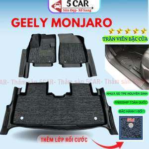 Thảm Lót Sàn Xe Geely Monjaro Nhựa 5D TPE TRÀN VIỀN BẬC CỬA- Chuẩn khít form xe, Chống thấm nước, Nguyên sinh không mùi