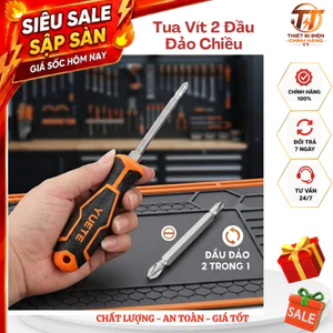 Tua vít 2 đầu, tuốc nơ vít YUETE 4 inch 100mm đảo chiều cán cao su chống trượt