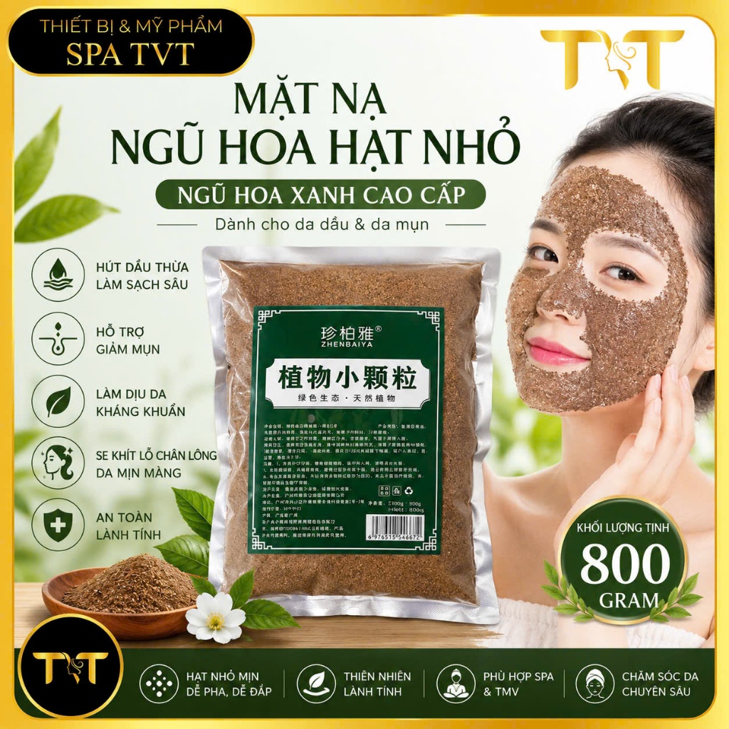MẶT NẠ NGŨ HOA CAO CẤP 800G – GIẢM MỤN, KIỀM DẦU, MỜ THÂM, SE KHÍT LỖ CHÂN LÔNG, SÁNG DA