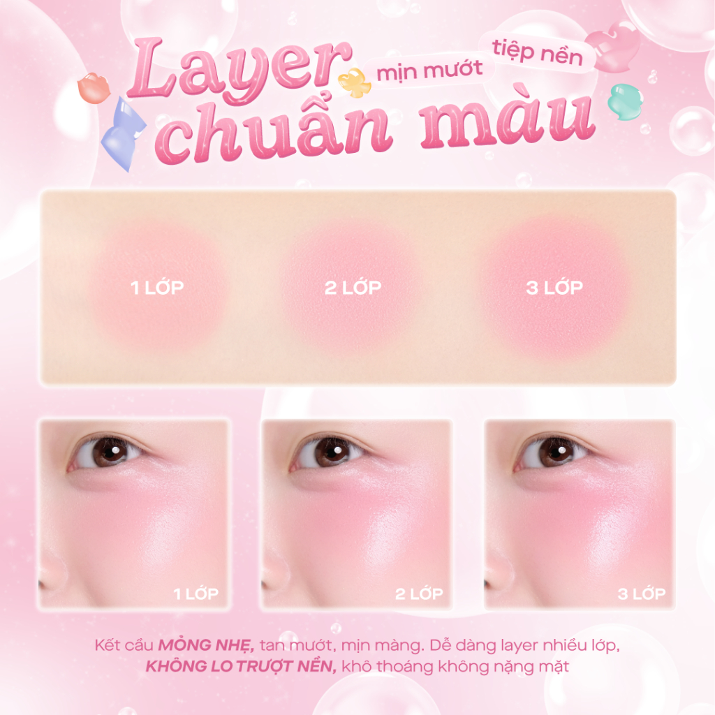 Má hồng kem dạng lỏng GSLAY Bubble Gleam Blush Serum căng bóng bắt sáng, mỏng nhẹ, lâu trôi thuần chay (4.5ml)