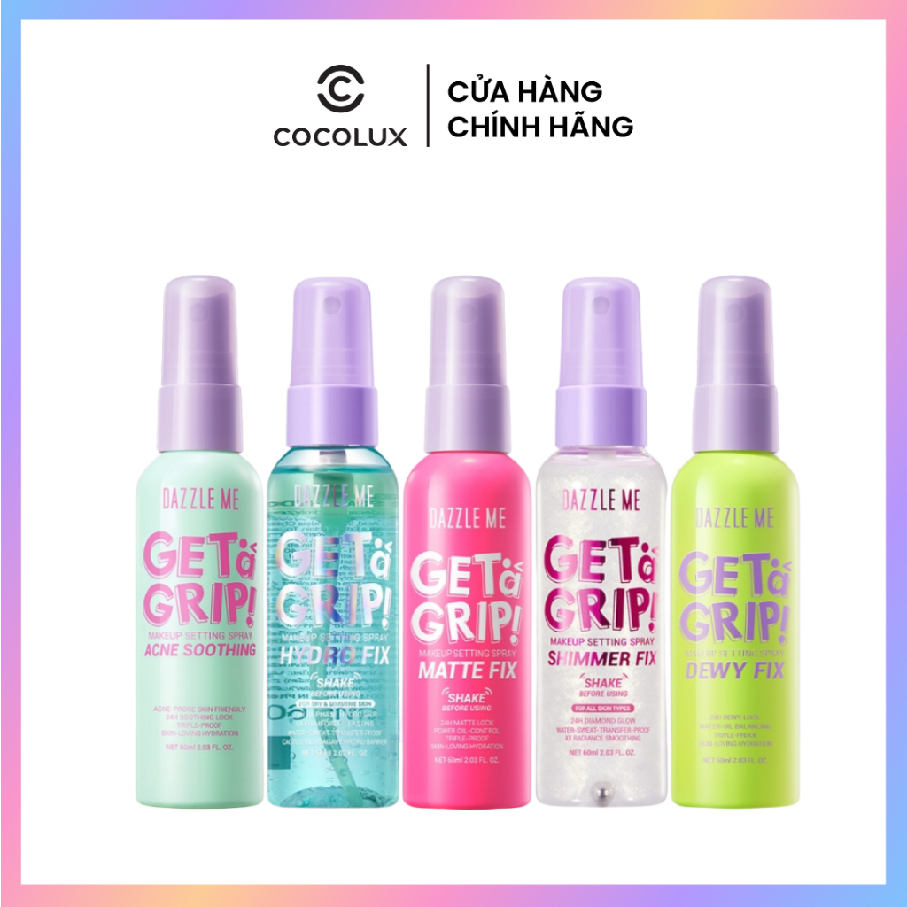 Xịt Khóa makeup Nền DAZZLE ME Setting Spray Dewy Fix Cố Định Trang Điểm Lâu Trôi Cấp Ẩm 60ml