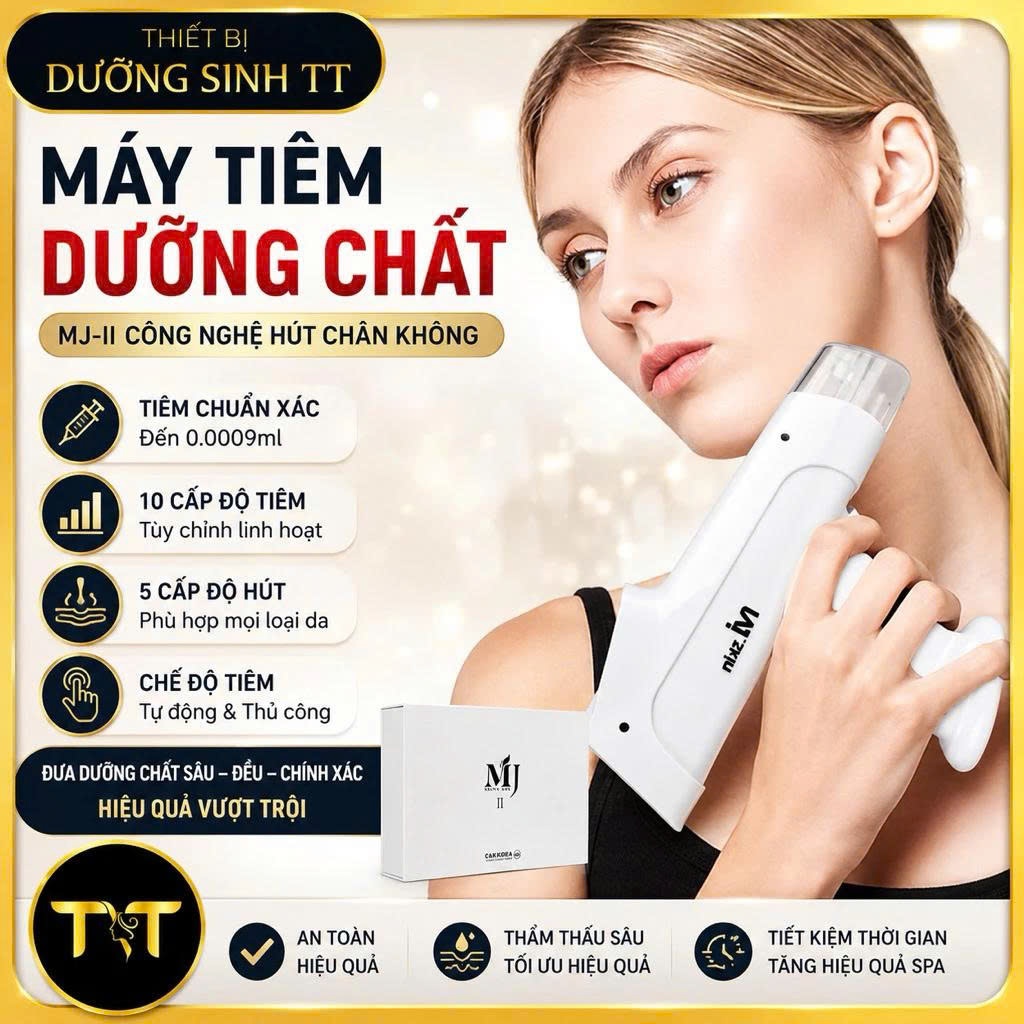 Máy Cấy Tinh Chất MJ, Máy Cấy Nano Mesogun Đưa Dưỡng Chất Chăm Sóc Da Spa TMV Chuyên Nghiệp