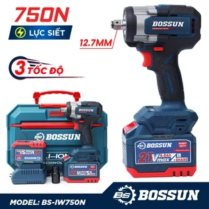 Máy Siết Bu Lông BOSSUN BS-IW750N 750Nm Pin 21V Không Chổi Than, Đầu 1/2 Inch, 3 Tốc Độ, Chuyên Tháo Lốp Ô Tô