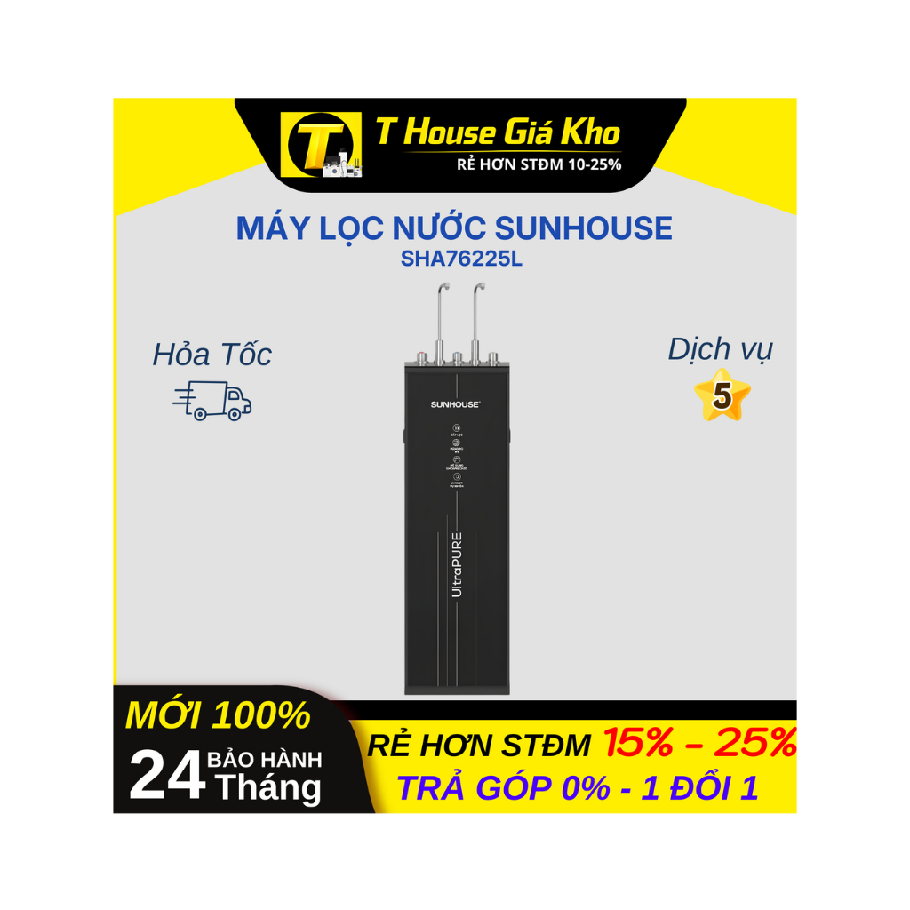 [Chính Hãng - Mới 100%] Máy Lọc Nước Nóng Nguội Lạnh Sunhouse ULTRAPURE SHA76225L Bền Bỉ BH 24 Tháng