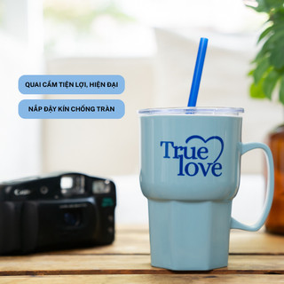 Ly giữ nhiệt True Love có quai 550ml Tân Lập Thành Sản phẩm chất lượng nhà nhà thịnh vượng, nhựa PP