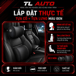 Bộ Gối Tựa Đầu Và Lưng Ô Tô Cao Su Non Chính Hãng TL Auto – Êm Ái, Giảm Mỏi Cổ Vai Gáy, Phù Hợp Mọi Dòng Xe