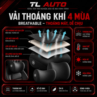 Bộ Gối Tựa Đầu Và Lưng Ô Tô Cao Su Non Chính Hãng TL Auto – Êm Ái, Giảm Mỏi Cổ Vai Gáy, Phù Hợp Mọi Dòng Xe