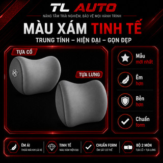 Bộ Gối Tựa Đầu Và Lưng Ô Tô Cao Su Non Chính Hãng TL Auto – Êm Ái, Giảm Mỏi Cổ Vai Gáy, Phù Hợp Mọi Dòng Xe