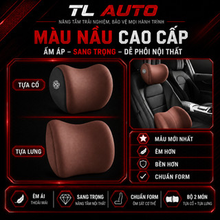 Bộ Gối Tựa Đầu Và Lưng Ô Tô Cao Su Non Chính Hãng TL Auto – Êm Ái, Giảm Mỏi Cổ Vai Gáy, Phù Hợp Mọi Dòng Xe