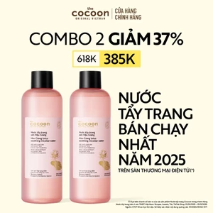 Combo 2 Nước Tẩy Trang Sen Hậu Giang Sạch Bụi Siêu Mịn PM1.0, Dịu Êm Cho Da Rất Nhạy Cảm Cocoon 500ml