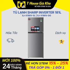 Tủ Lạnh Sharp Inverter 181 lít SJ-X198V-SL | SJ-X198V-DG Tiết Kiệm BH 24 Tháng