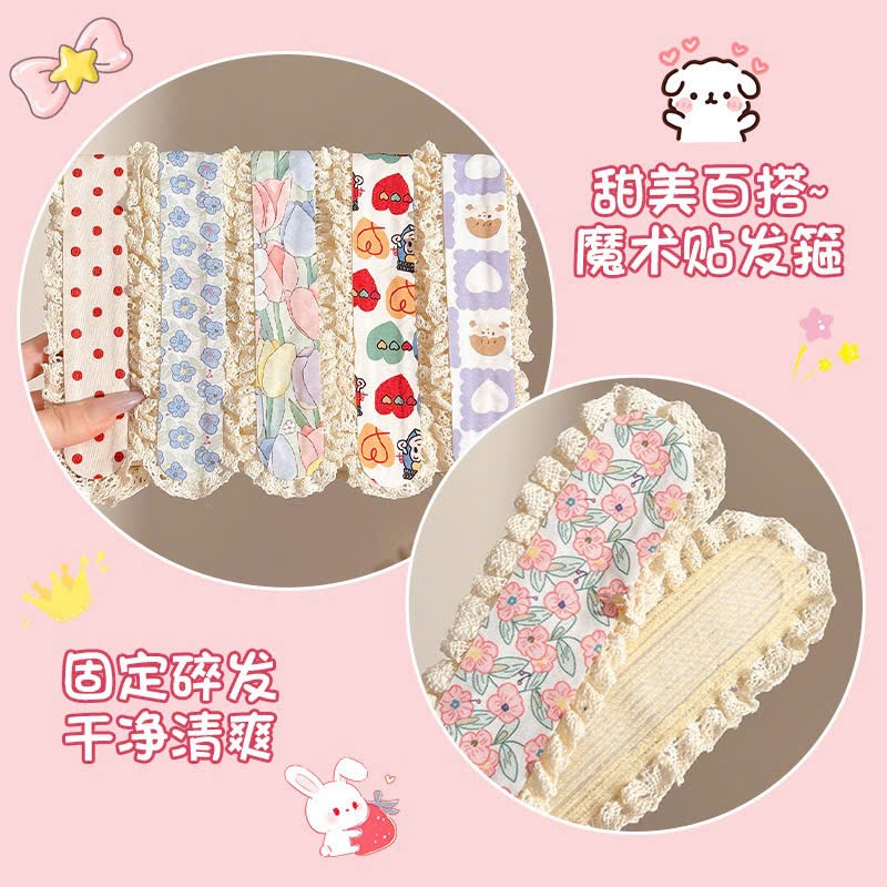 Băng Đô Dán Mái Ren Vintage Họa Tiết Hoa – Băng Đô Cố Định Tóc Con Makeup Rửa Mặt