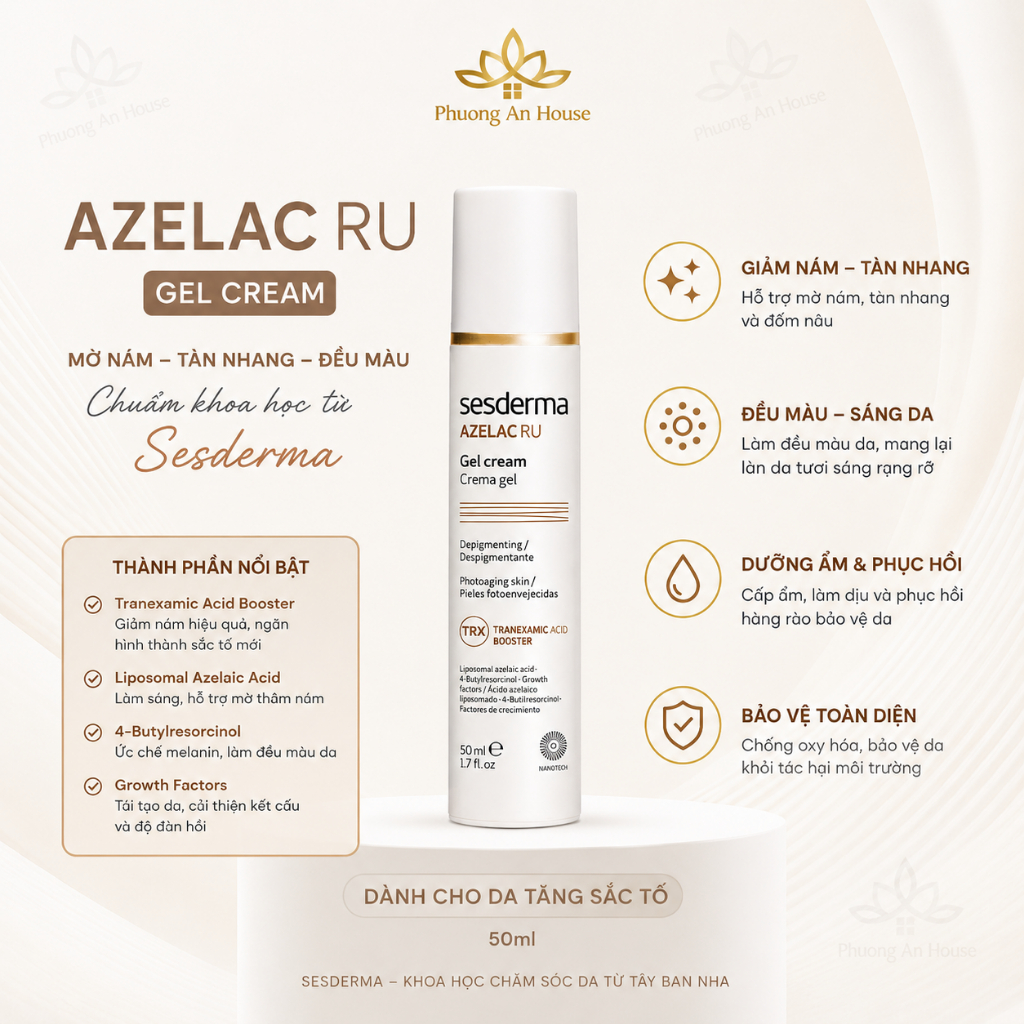 Bộ sản phẩm dưỡng trắng da Sesderma Azelac Ru - Phương An House