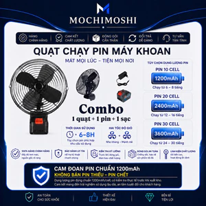 QUẠT LOẠI 1 DÙNG PIN MÁY KHOAN – 4 CÁNH KIM LOẠI GIÓ MẠNH pin chuẩn 1200mah có bảo hành