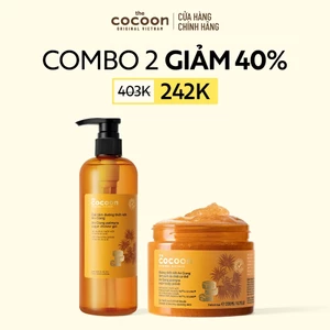 Combo 1 Gel tắm đường thốt nốt 500ml + 1 Hũ Tẩy da chết cơ thể đường thốt nốt An Giang Cocoon 200ml