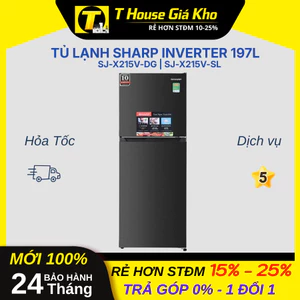 Tủ Lạnh Sharp Inverter 197 lít SJ-X215V-DG | SJ-X215V-SL Tiết Kiệm Điện BH 24 Tháng