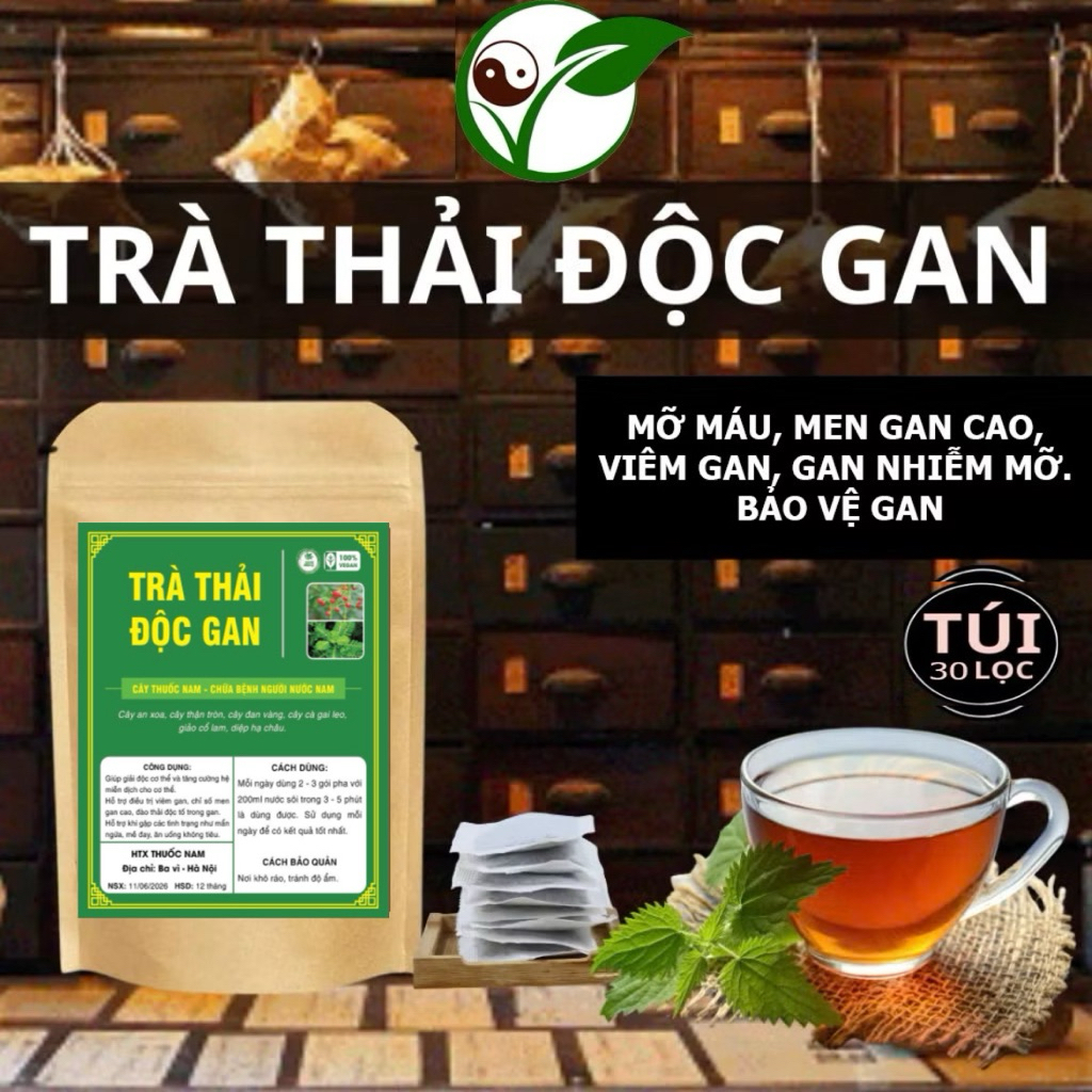 Trà Thải Độc Gan, Viêm gan B, xơ gan, men gan cao, giảm stress